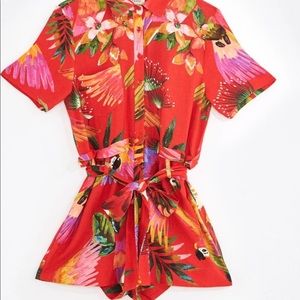 Farm Rio Macaw Romper XS